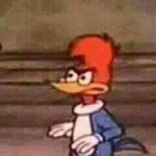 🤬 Woody Woodpecker 만화, 우디 우드페커, 화난, 새 telegram sticker