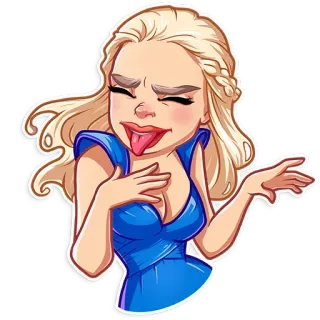 😝 Daenerys Targaryen Game of Thrones Daenerys Targaryen, Game of Thrones, Dessin animé, Sticker, Femme, Blonde telegram sticker