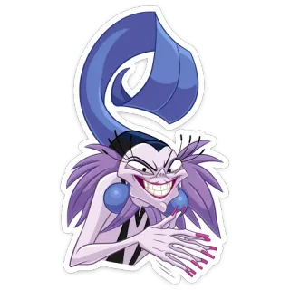 😈 Yzma The Emperor's New Groove Yzma, Disney, villain, cartoon, purple, The Emperor's New Groove whatsapp sticker