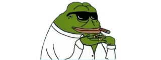 😎 Pepe the Frog meme, frog, sunglasses, cigar, rich telegram sticker