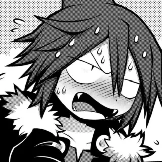 😠 anime, scared, sweating, cartoon whatsapp sticker