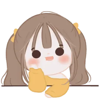 😃 Dessin animé, Fille, Mignon, Kawaii, Anime, Chibi whatsapp sticker