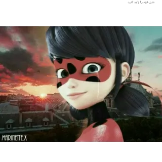 🙂 Ladybug Miraculous: Tales of Ladybug & Cat Noir MARINETTE.X mariquita, Miraculous Ladybug, anime, dibujos animados, llorando, Marinette telegram sticker