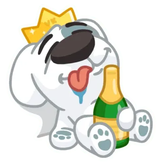 🍾 cartoon, dog, alcohol, party, funny telegram sticker