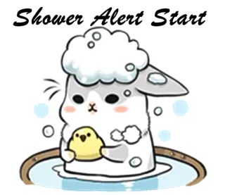 🛁 królik, zajączek, ptak, kąpiel, słodki, zwierzę, kawaii telegram sticker