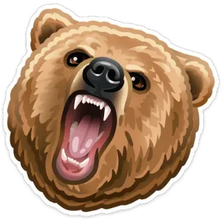 😡 bear, animal, wildlife, nature, angry, grizzly telegram sticker