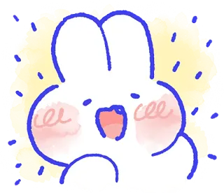 ☺️ Hase, Häschen, niedlich, kawaii, Tier, Cartoon telegram sticker