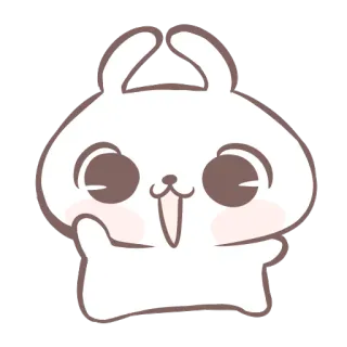 🙆 coelho, fofo, desenho animado, animal, adesivo telegram sticker