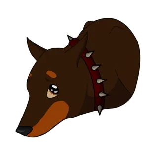 🥺 pies, doberman, smutny, obroża, zwierzę domowe, zwierzę, brązowy telegram sticker