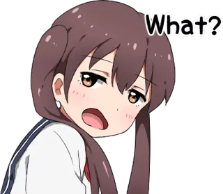 😒 What? anime, confused, question, expression, girl, doubt telegram sticker