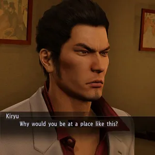 🤔 Kiryu Why would you be at a place like this? Yakuza, Videogioco, Personaggio, Maschio telegram sticker
