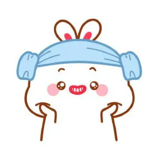 🍼 mono, kawaii, dibujos animados, conejo, animal, personaje telegram sticker