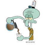 😒 Squidward Tentacles Spongebob Squarepants Octo Tentakel, Spongebob, Koffie, Animatie, Cartoon, Nickelodeon whatsapp sticker