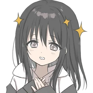 😬 Fille anime, Paillettes, Mignon, Dessin animé, Autocollant telegram sticker