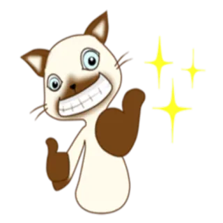 👍 gatto, animale, carino, cartone animato, pollice in su, brillantini whatsapp sticker