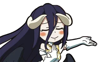 ☺️ Albedo Overlord Anime, Iblis, Chibi, Fantasi telegram sticker