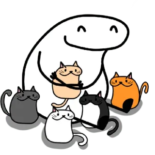 😀 gato, lindo, pegatina, feliz, animales, dibujos animados telegram sticker