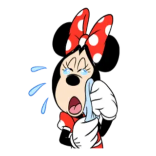 😭 Minnie Mouse cartoon, Minnie Mouse, crying, sad, Disney, animation whatsapp sticker