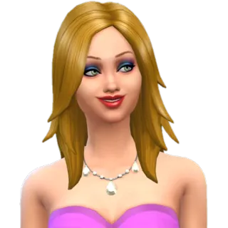 🙂 sims, blond, female, game, cartoon telegram sticker