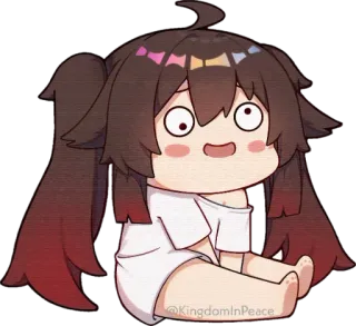 🙄 @KingdomInPeace Anime, Kawaii, Chibi, Dessin animé, Mignon, Fille, Art numérique whatsapp sticker