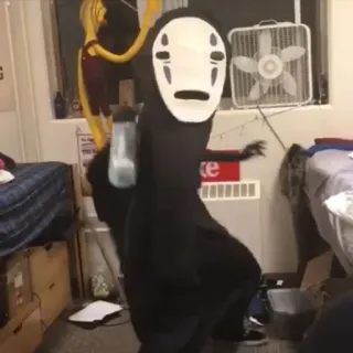 👁‍🗨 No Face Spirited Away Senza Volto, La città incantata, Studio Ghibli, Anime, Costume telegram sticker