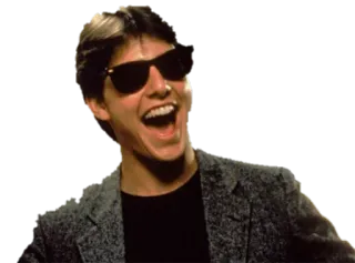 😎 Tom Cruise นักแสดง, แว่นกันแดด, มีความสุข, คน, ผู้ชาย telegram sticker