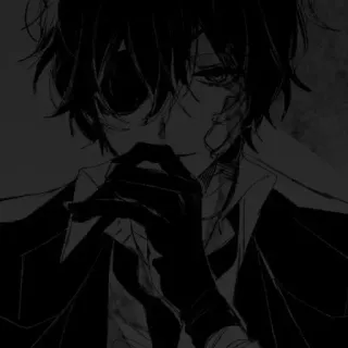 🖤 anime, manga, character, art, portrait, one eye whatsapp sticker