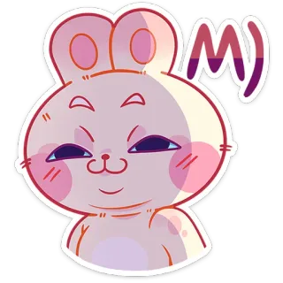😑 My うさぎ, かわいい, アニメ, カワイイ, ピンク, 動物 telegram sticker