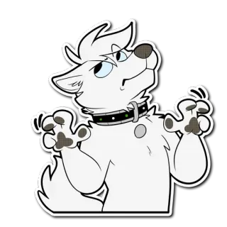 🙄 Furry, Wolf, Witte vacht, Dier, Cartoon telegram sticker