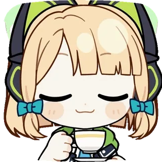๐ cute, anime, character, tea, chibi, kawaii telegram sticker