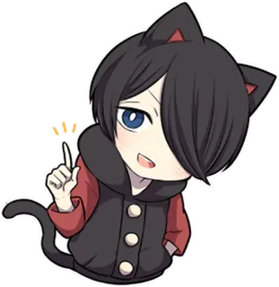 ☝ 고양이, 애니메이션, 치비, 카와이, 귀여운, 캐릭터, 만화 telegram sticker