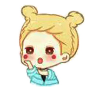 😮 Мультфильм, Аниме, Милый, Девушка, Румянец, Персонаж, Наклейка telegram sticker