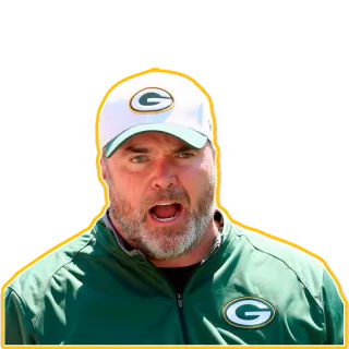😯 Green Bay Packers, NFL, sepak bola Amerika, pelatih, olahraga, marah telegram sticker