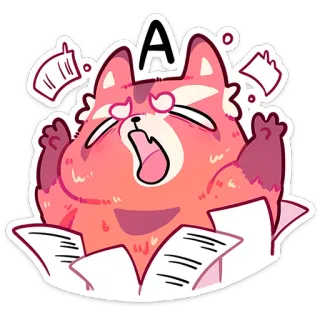 😱 A Panda-vermelho, Bravo, Papel, Estressado, Desenho animado whatsapp sticker