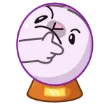 🤔 Cartoon, Figur, Kristallkugel, Stinkefinger, Beleidigung telegram sticker