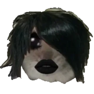 👹 Goth Dog goth, dog, emo, black lipstick, funny, meme, shaggy hair, sticker telegram sticker
