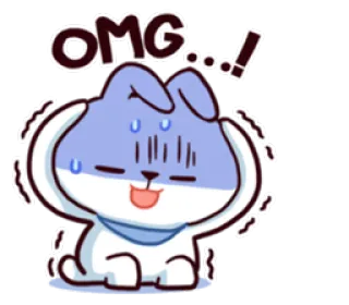 😰 OMG... Hund, Schock, Überraschung, OMG, süß, Cartoon telegram sticker