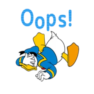 😕 Donald Duck Oops! vịt donald, úi, phim hoạt hình, disney, thất bại, tai nạn telegram sticker