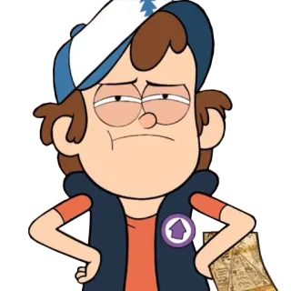 🕵 Dipper Pines Gravity Falls Dipper Pines, Gravity Falls, Cartoon, Animated, Character, Boy, Illustration telegram sticker