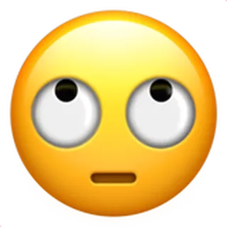 🙄 이모지, 얼굴, 눈, 위쪽 보기 telegram sticker