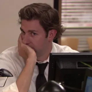 🗞 Jim Halpert The Office gelangweilt, Büro, Arbeit, TV-Show, Jim, Halpert telegram sticker
