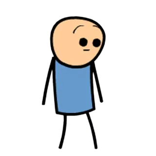 😕 stick figure, cartoon, cyanide and happiness, simple, bald, expressionless telegram sticker