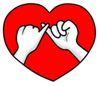 👫 amore, cuore, promessa mignolo, amicizia, mani telegram sticker