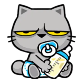 👼 cat, baby, cartoon, sticker telegram sticker