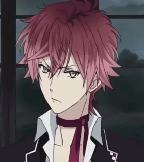 😑 Ayato Sakamaki Diabolik Lovers anime, cartoon, portrait, red hair, Ayato Sakamaki, Diabolik Lovers, male telegram sticker