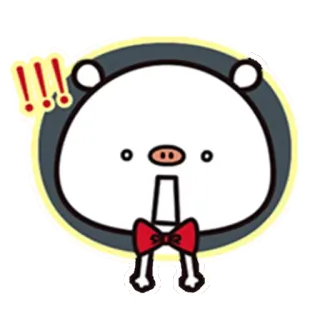 😳 !!! maiale, cartone animato, animale, fiocco, carino telegram sticker
