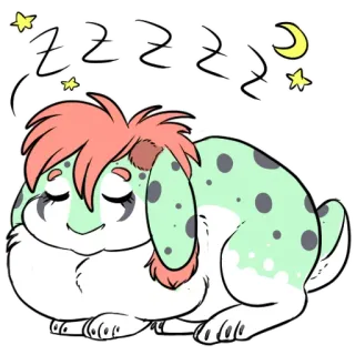 😴 zzzzz sleeping, cartoon, rabbit, cute, animal, moon, stars telegram sticker