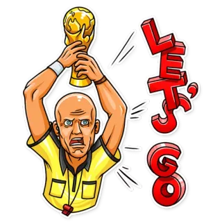 🏆 Let's Go árbitro, fútbol, mundial, celebración, deportes whatsapp sticker