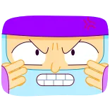 😡 sticker, cartoon, character, angry telegram sticker