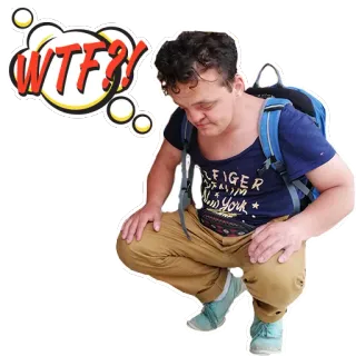 😨 WTF?! คำถาม, สีหน้า, wtf, วลี, สับสน telegram sticker